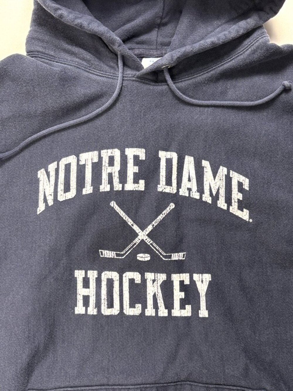 University Notre Dame Hockey Champion Reverse Weave Hoodie Blue Sz 3XL Irish - Picture 2 of 6